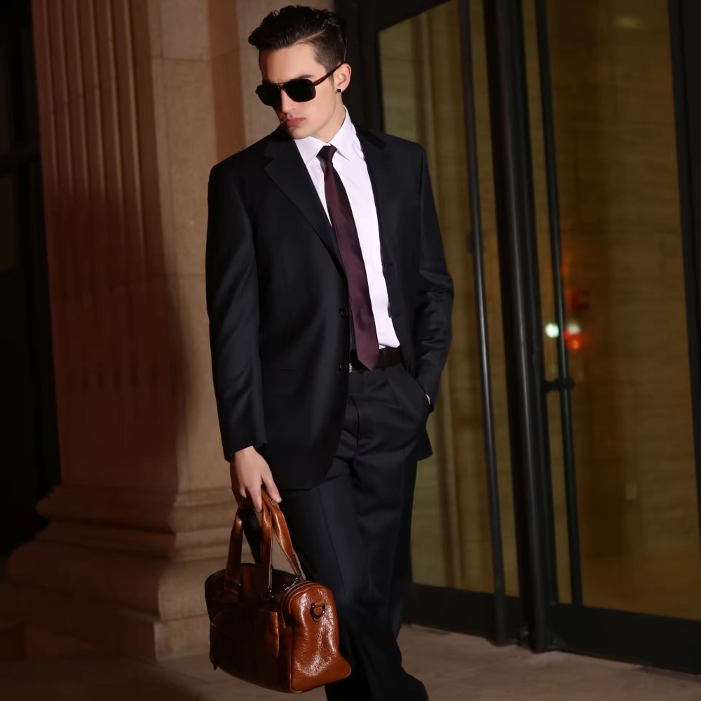luxurious Customized Latest Design Fashion Office Wearing European Style Men Wool Suit 2 Pieces
