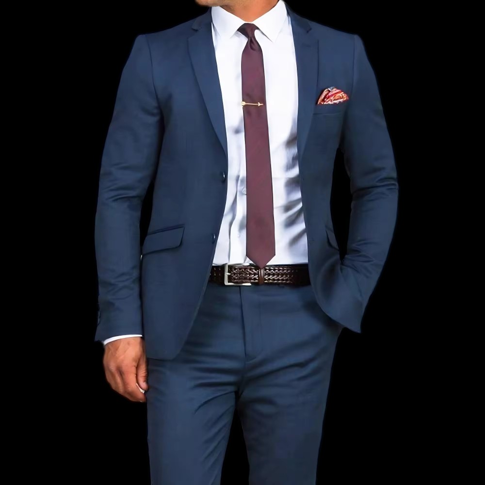luxurious Customized Fashion Custom Italian Designer Costume Slim Fit Suits Blazer Jacket Coat Pant Business Wedding Groom Suit Set for Men