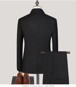 luxurious Customized New Design Double Breasted Men's Suit With Pants Burgundy 2 Pieces Slim Fit Wedding Costume Homme Party Prom Blazer Male Wear