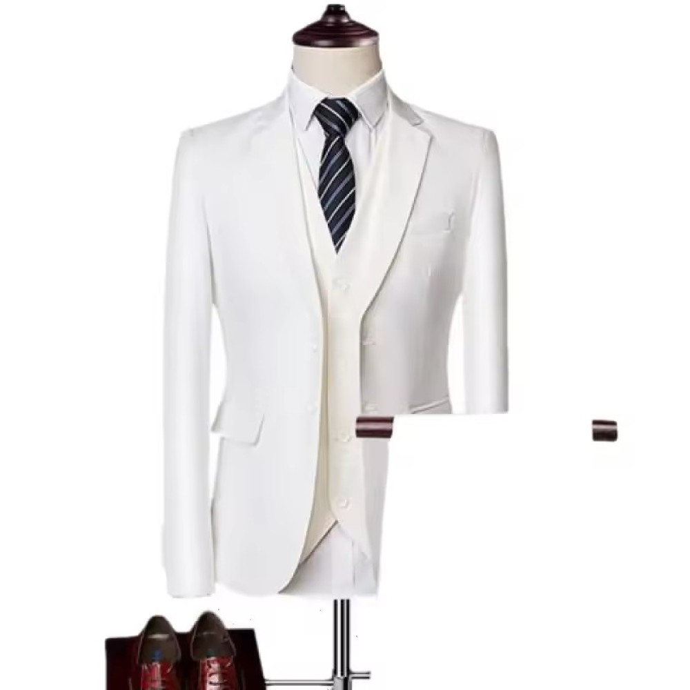 luxurious Customized New Design Double Breasted Men's Suit With Pants Burgundy 2 Pieces Slim Fit Wedding Costume Homme Party Prom Blazer Male Wear