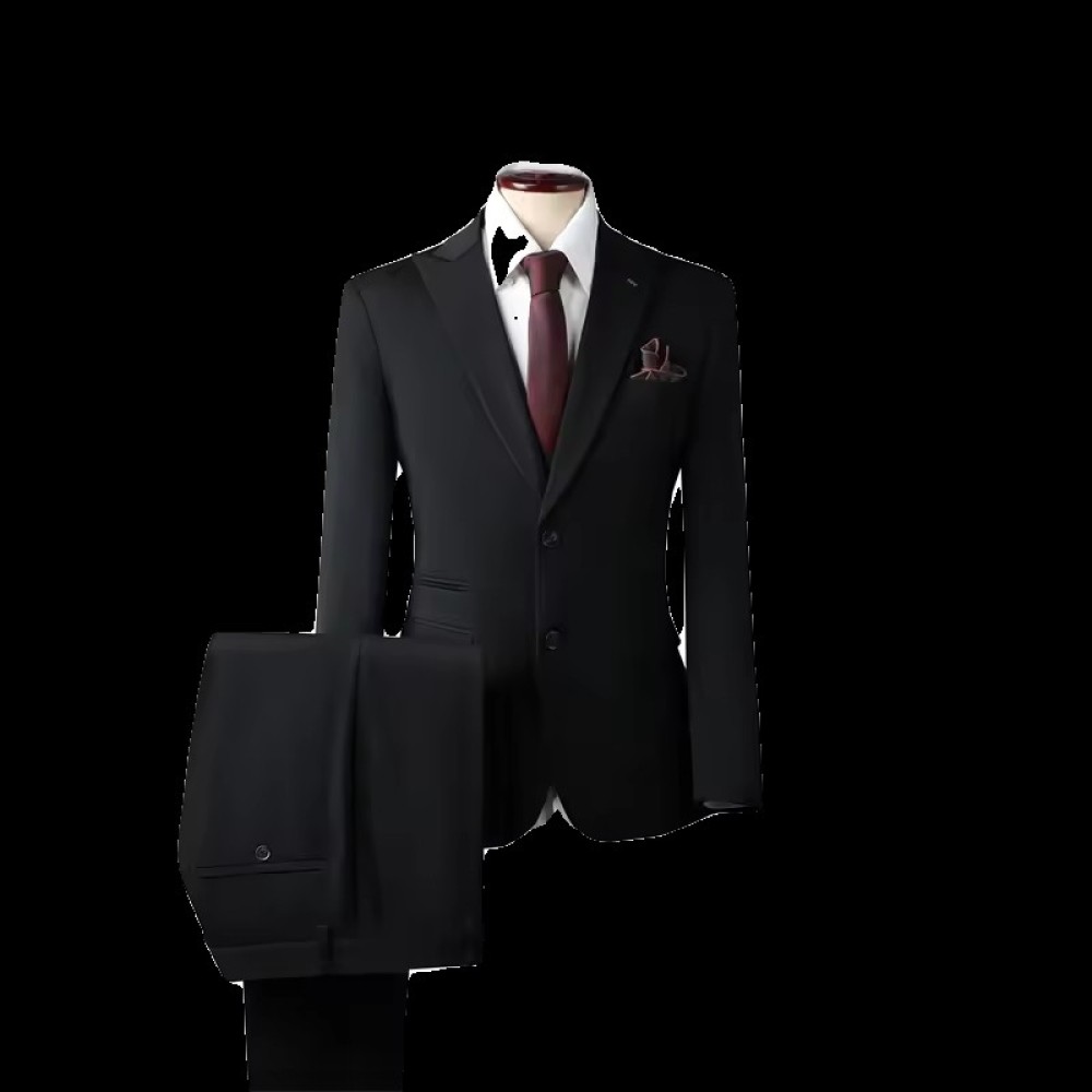 luxurious Customized Men's High-End Korean-Style Slim-Fit Two-Piece Business Casual Wedding Suit Anti-Wrinkle Flat Single Breasted for Adults