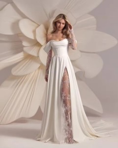 luxurious Customized elegant strapless satin wedding lace sleeves, suitable for formal wedding dresses