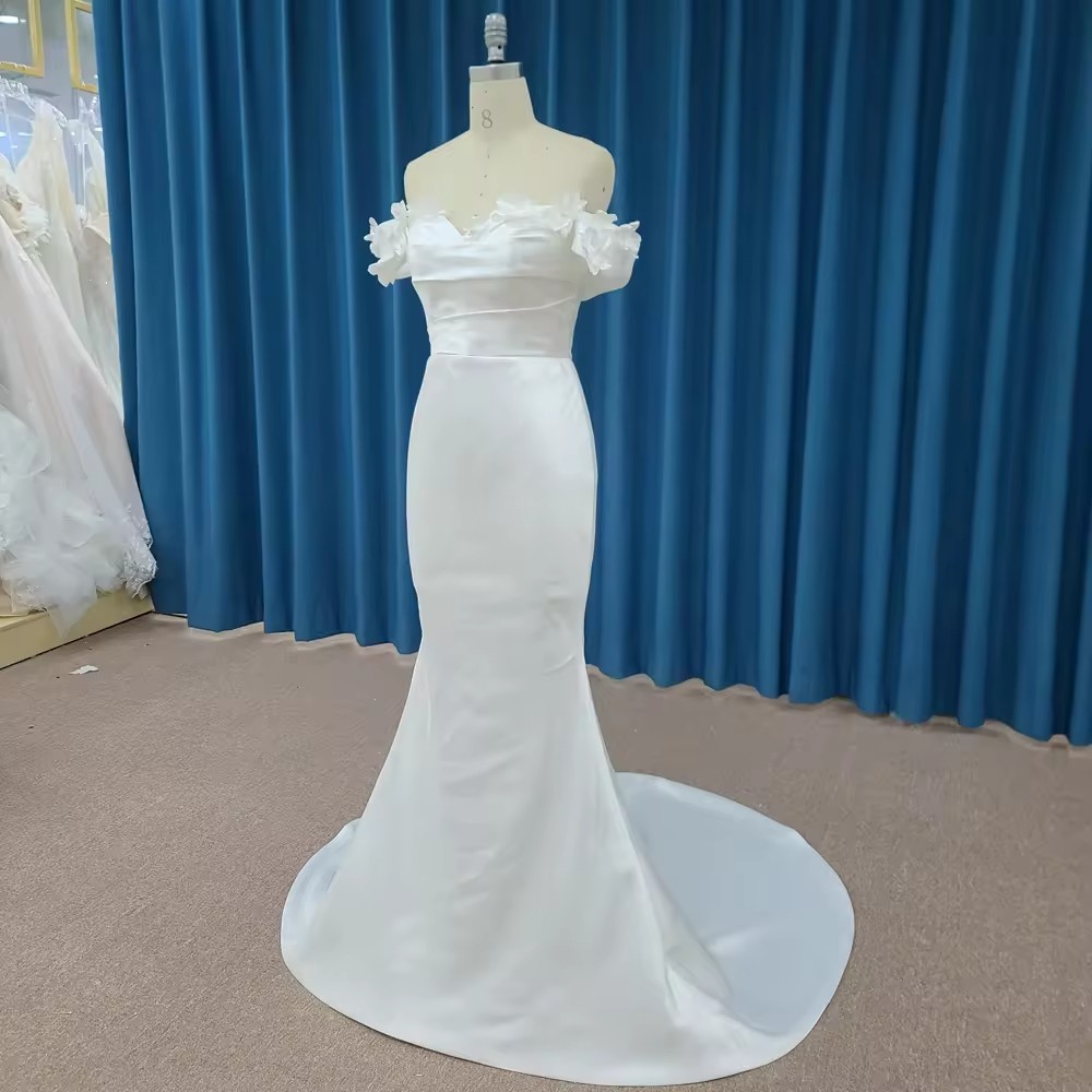 luxurious Customized Romantic Wedding Dress for Brides - Organza Sweetheart A-line Stickers Strap Back