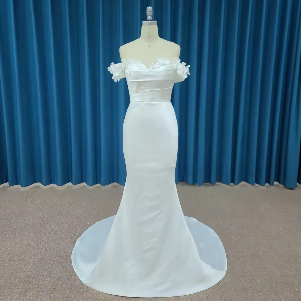 luxurious Customized Romantic Wedding Dress for Brides - Organza Sweetheart A-line Stickers Strap Back