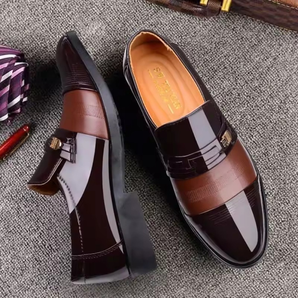 luxurious Customized Spring New Styles slip on Loafers Men's Business Formal Shoe Pu Leather Shoes Wedding Dress Shoes