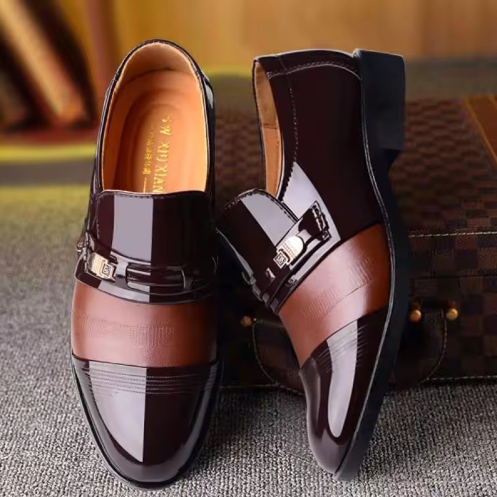 luxurious Customized Spring New Styles slip on Loafers Men's Business Formal Shoe Pu Leather Shoes Wedding Dress Shoes
