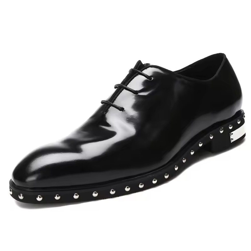 luxurious Customized Luxury Black Men's Formal Business Leather Shoes Cowhide Oxford Lace-up Pointed Toe Wedding Dress Shoes Men