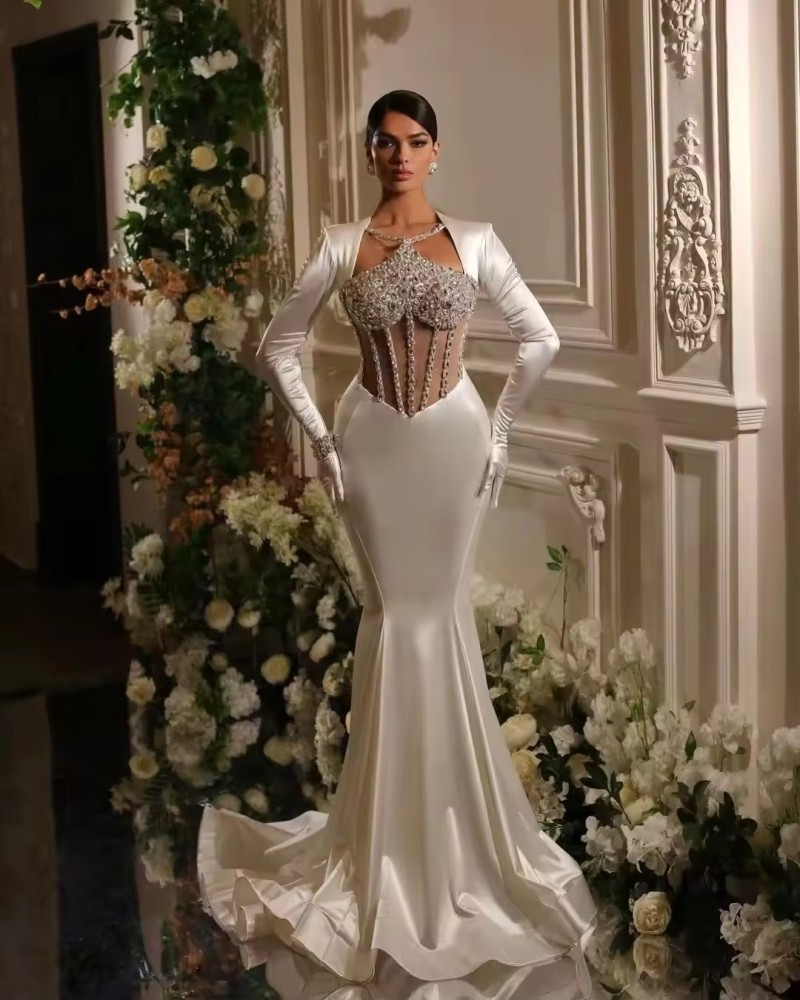 luxurious Customized Luxury Clothing Fashion for Women Elegant Luxury Prom Evening Dress Mermaid Wedding Dress