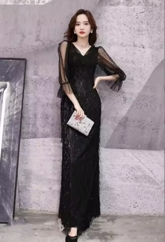 luxurious Customized Women's New Slim Fit Goddess Temperament High-end Evening Dress