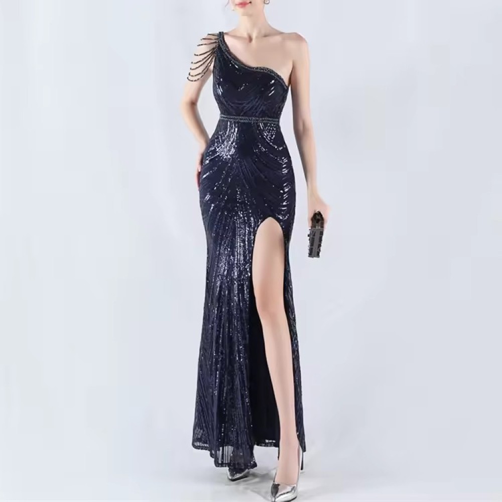 luxurious Customized New Fashion High Quality Formal Party Women Dresses Sexy Sequin Luxury Evening Dresses Elegant Wedding Gown for Bride