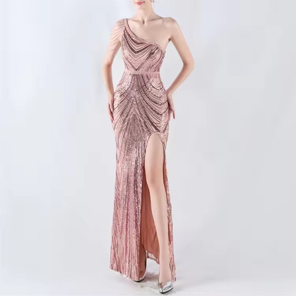 luxurious Customized New Fashion High Quality Formal Party Women Dresses Sexy Sequin Luxury Evening Dresses Elegant Wedding Gown for Bride