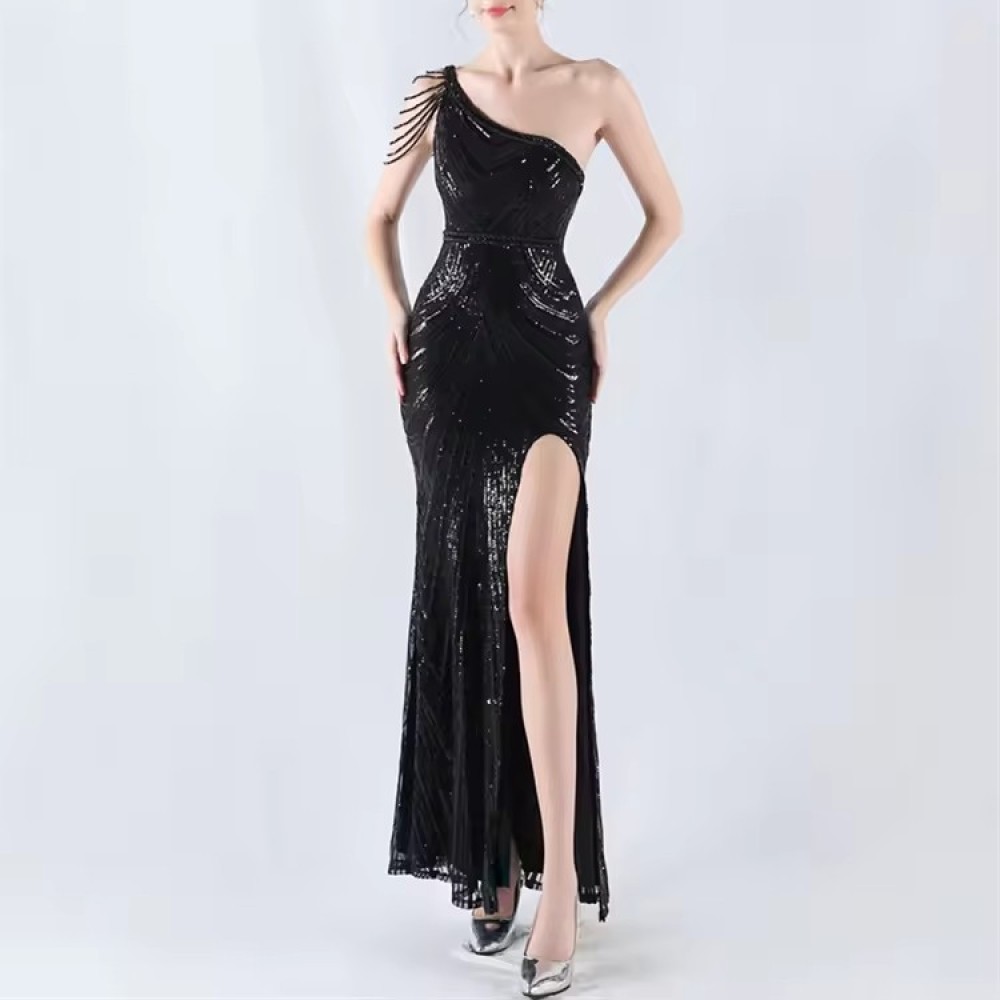 luxurious Customized New Fashion High Quality Formal Party Women Dresses Sexy Sequin Luxury Evening Dresses Elegant Wedding Gown for Bride