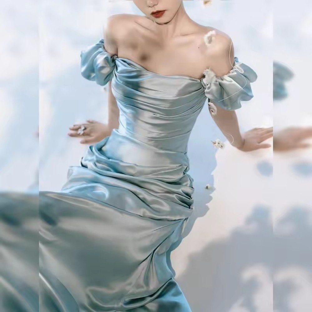 luxurious Customized Summer Party Women's Evening Dress with Pleated Embroidery, Elegant and Luxurious Women's Mini Skirt