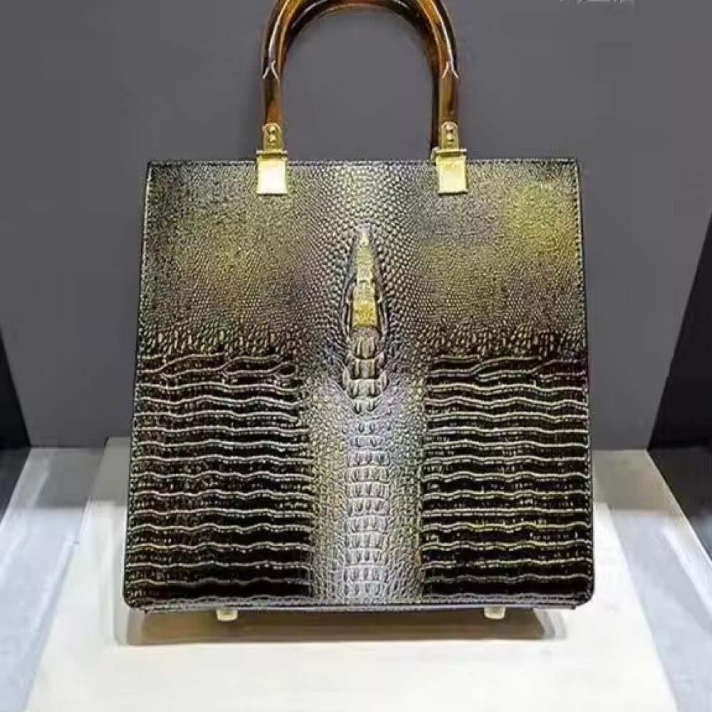 Customized High End Luxury Genuine Leather crocodile Pattern Tote Bag for Women New Single Shoulder Crossbody Bag