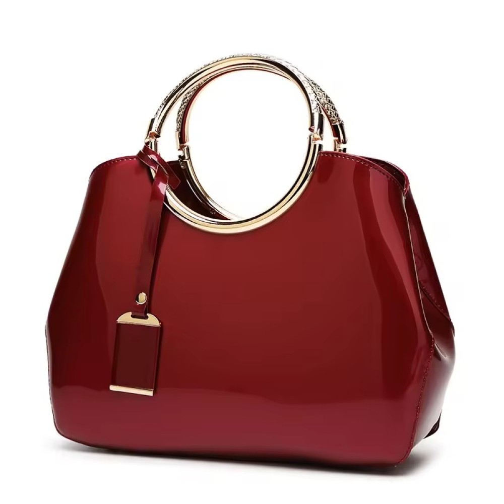Customized Fashion Bright Surface High-end Women's Lacquer Leather Handbag Stylish and Durable