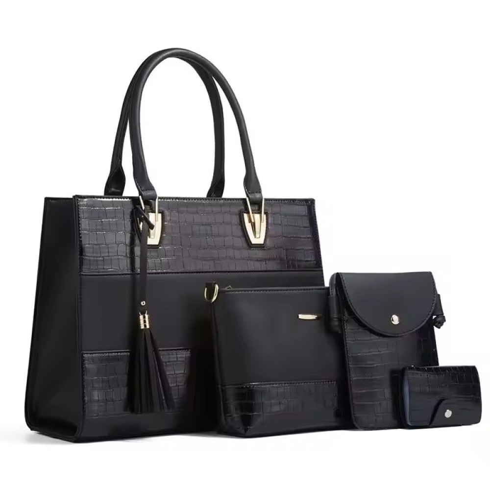 Customized High End Luxury Design Women's Bag Set Retro Versatile Tote Bag Large Capacity Multi-function Four Piece Bag