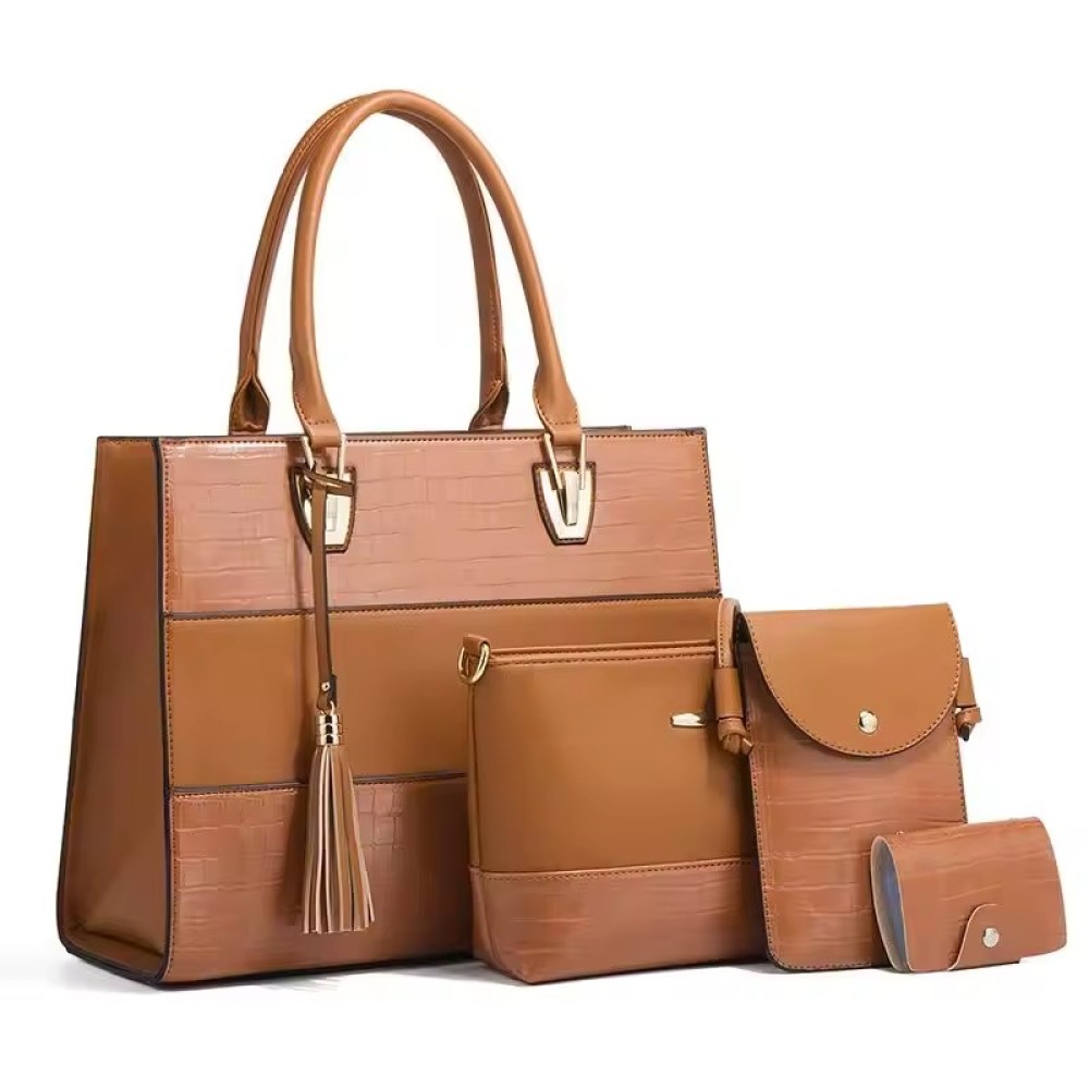 Customized High End Luxury Design Women's Bag Set Retro Versatile Tote Bag Large Capacity Multi-function Four Piece Bag
