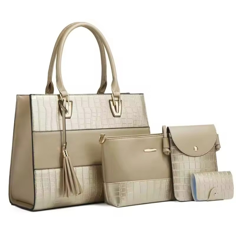 Customized High End Luxury Design Women's Bag Set Retro Versatile Tote Bag Large Capacity Multi-function Four Piece Bag