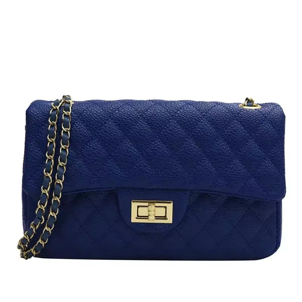 Customized PU Leather Durable Women's Bag Plaid Chain Shoulder Bag High Quality Women Crossbody Bag