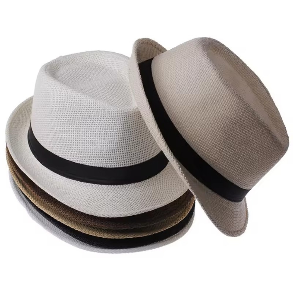 Customized Summer Sun Hat Men Straw Top Hat Jazz Hat
