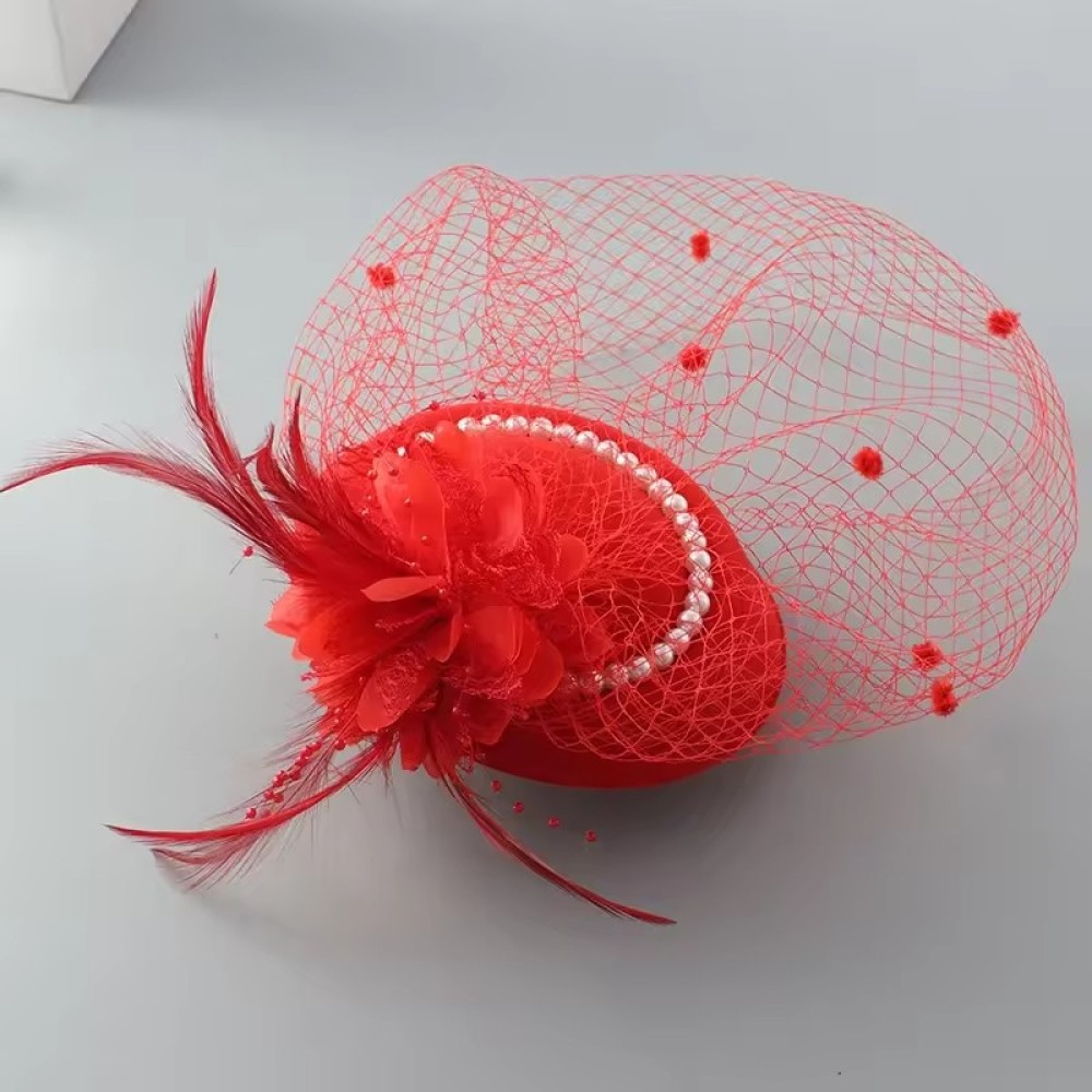 Customized Best Seller Women's Flower Mesh Dress Hats Personalized Fascinators Wedding Hat for Ladies