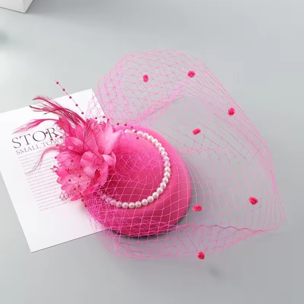 Customized Best Seller Women's Flower Mesh Dress Hats Personalized Fascinators Wedding Hat for Ladies