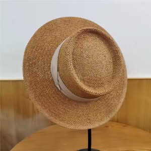 Customized New Oversized Sun Natural Bucket Foldable Personalized Women Straw Panama Hat