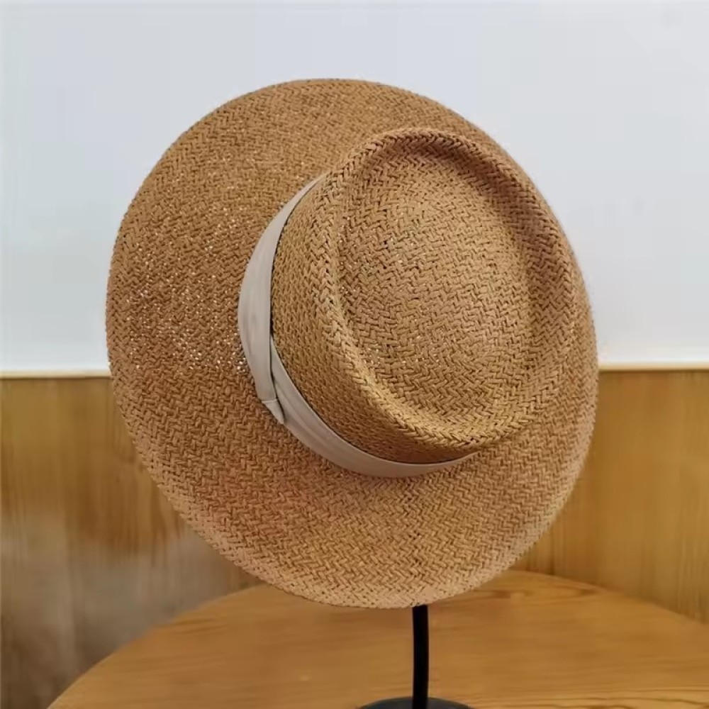 Customized New Oversized Sun Natural Bucket Foldable Personalized Women Straw Panama Hat