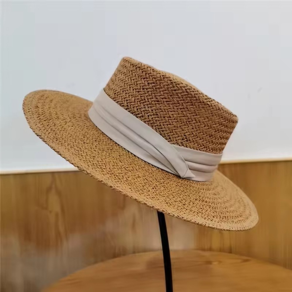 Customized New Oversized Sun Natural Bucket Foldable Personalized Women Straw Panama Hat