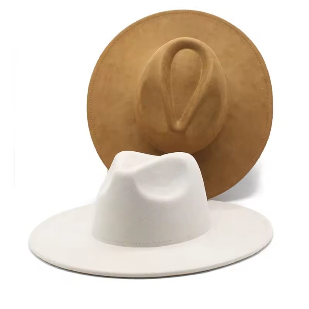 Customized European and American New Large Brim Suede Women's Hat Men's Fashion Heart-Shaped Jazz