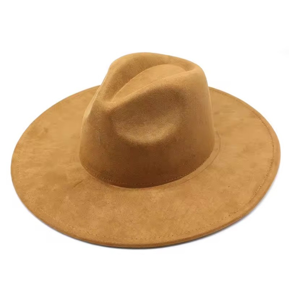 Customized European and American New Large Brim Suede Women's Hat Men's Fashion Heart-Shaped Jazz