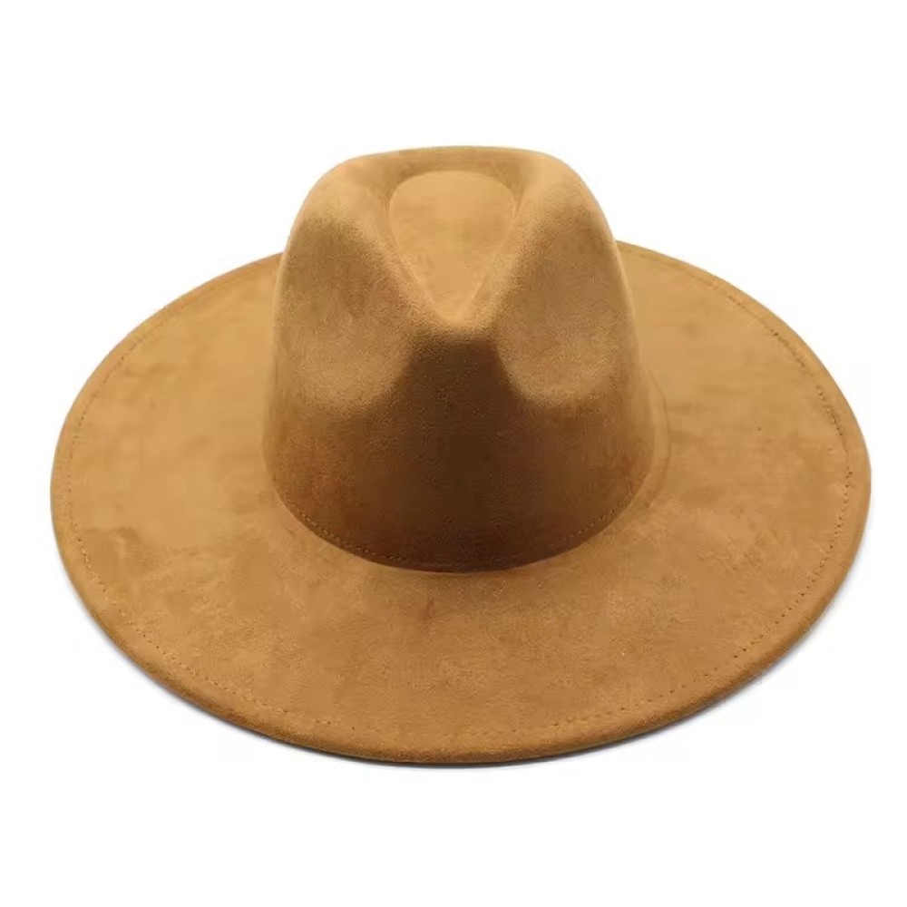 Customized European and American New Large Brim Suede Women's Hat Men's Fashion Heart-Shaped Jazz