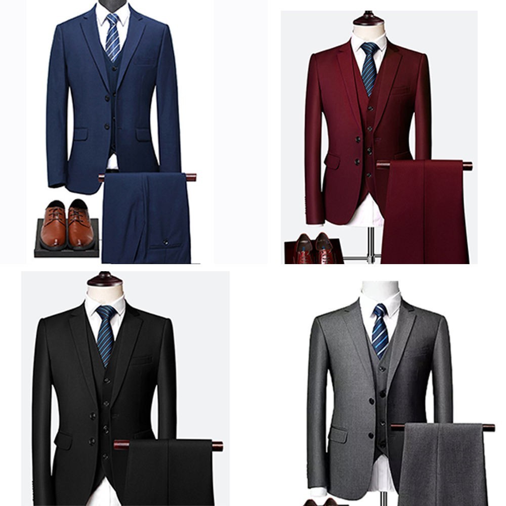 luxurious Customized Elegant High-end Custom 3 Pieces Slim Fit Formal Business Suit for Men