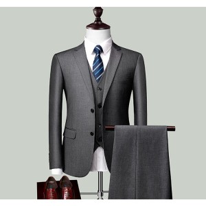 luxurious Customized Elegant High-end Custom 3 Pieces Slim Fit Formal Business Suit for Men