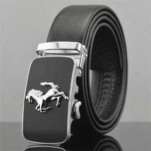 Customized Fashion Automatic Adjustable Metal Buckle Belt Men Business Leisure Belts Genuine Leather Belt
