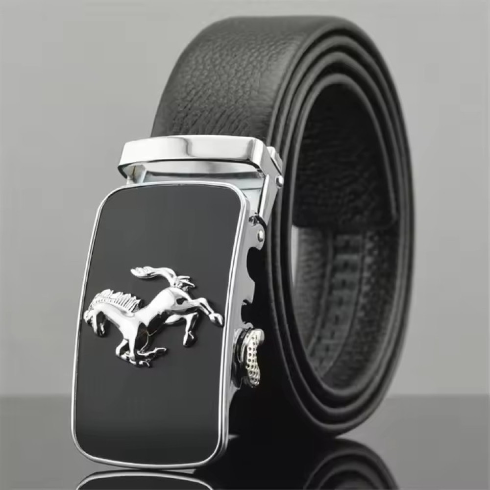 Customized Fashion Automatic Adjustable Metal Buckle Belt Men Business Leisure Belts Genuine Leather Belt