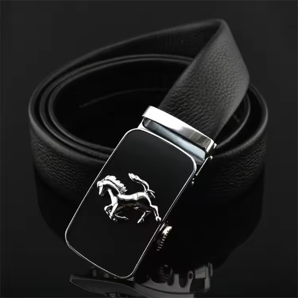 Customized Fashion Automatic Adjustable Metal Buckle Belt Men Business Leisure Belts Genuine Leather Belt