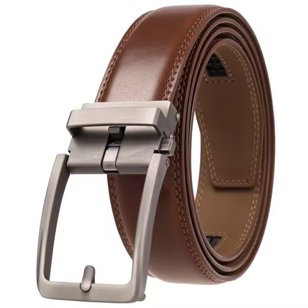 Customized Fashion Men Genuine Cow Leather Belt Automatic Rachet Belt for Business Man